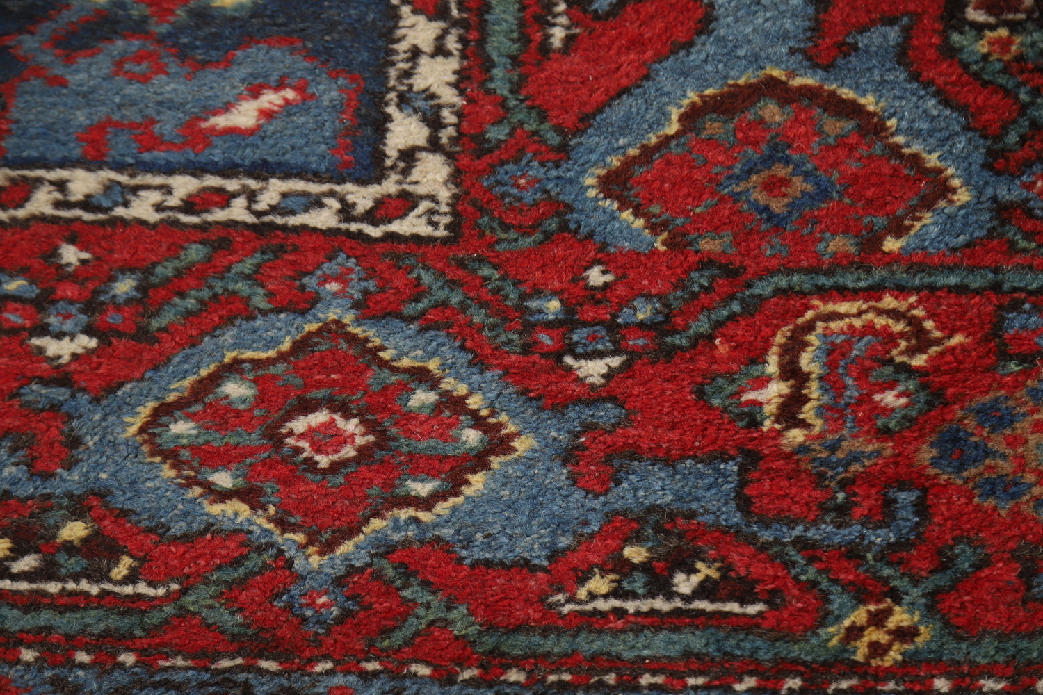 Antique Vegetable Dye Heriz Bakhshayesh Persian Runner Rug 3x16
