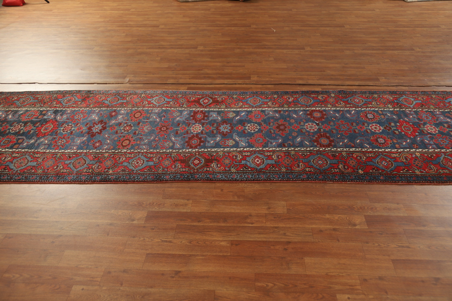 Antique Vegetable Dye Heriz Bakhshayesh Persian Runner Rug 3x16