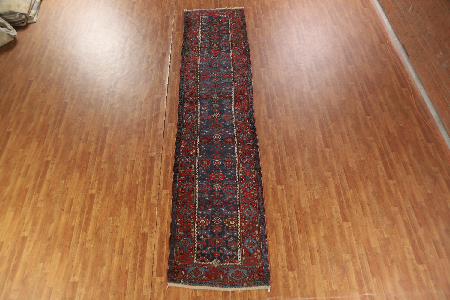 Antique Vegetable Dye Heriz Bakhshayesh Persian Runner Rug 3x16
