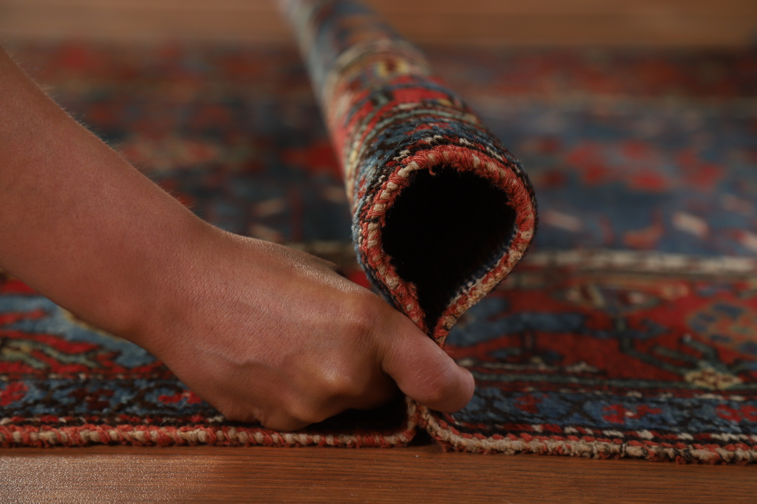 Antique Vegetable Dye Heriz Bakhshayesh Persian Runner Rug 3x16