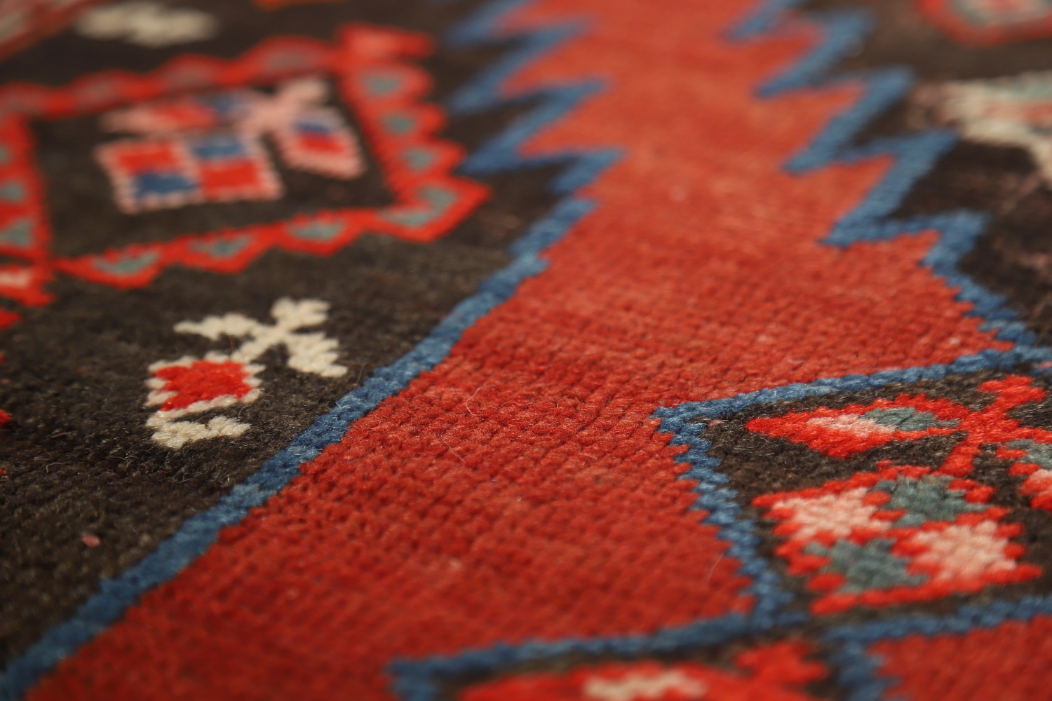 Pre-1900 Antique Kazak Vegetable Dye Runner Rug 3x12
