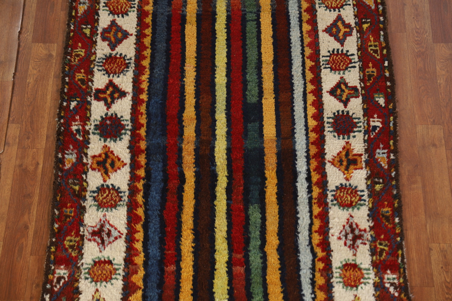 Vegetable Dye Gabbeh Persian Runner Rug 4x12