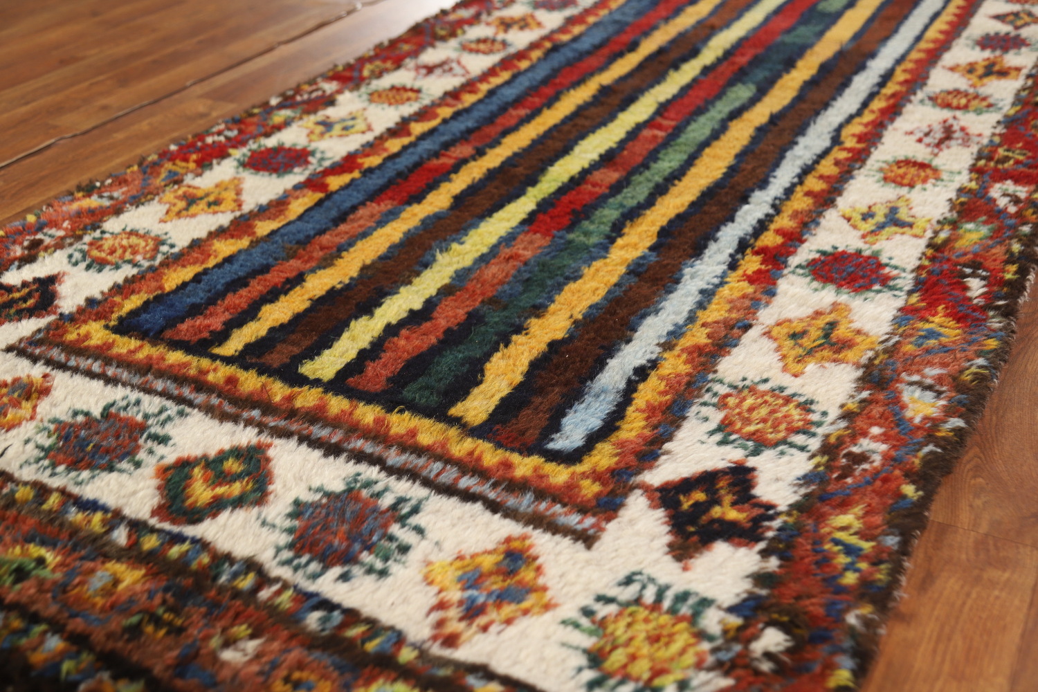Vegetable Dye Gabbeh Persian Runner Rug 4x12