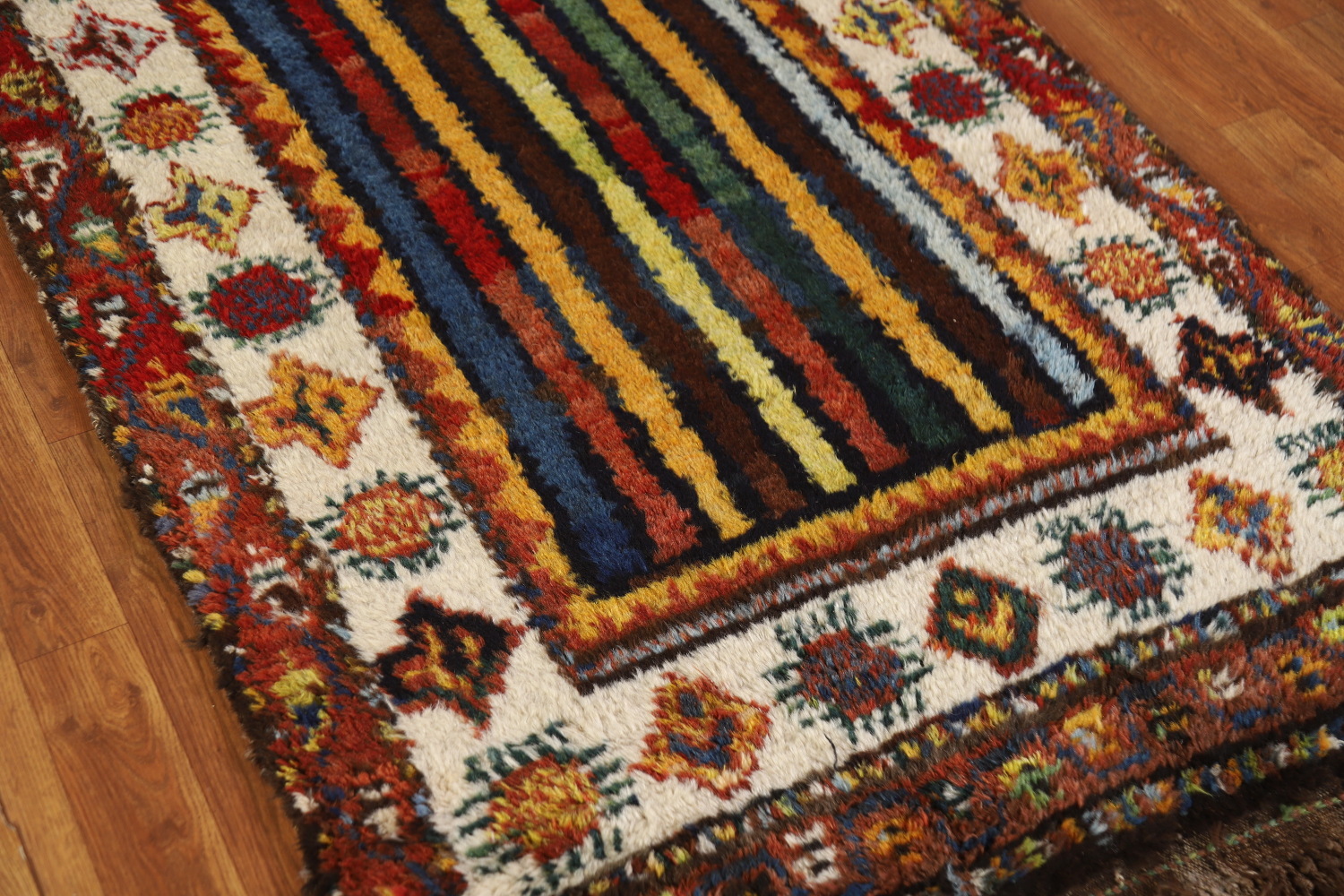Vegetable Dye Gabbeh Persian Runner Rug 4x12