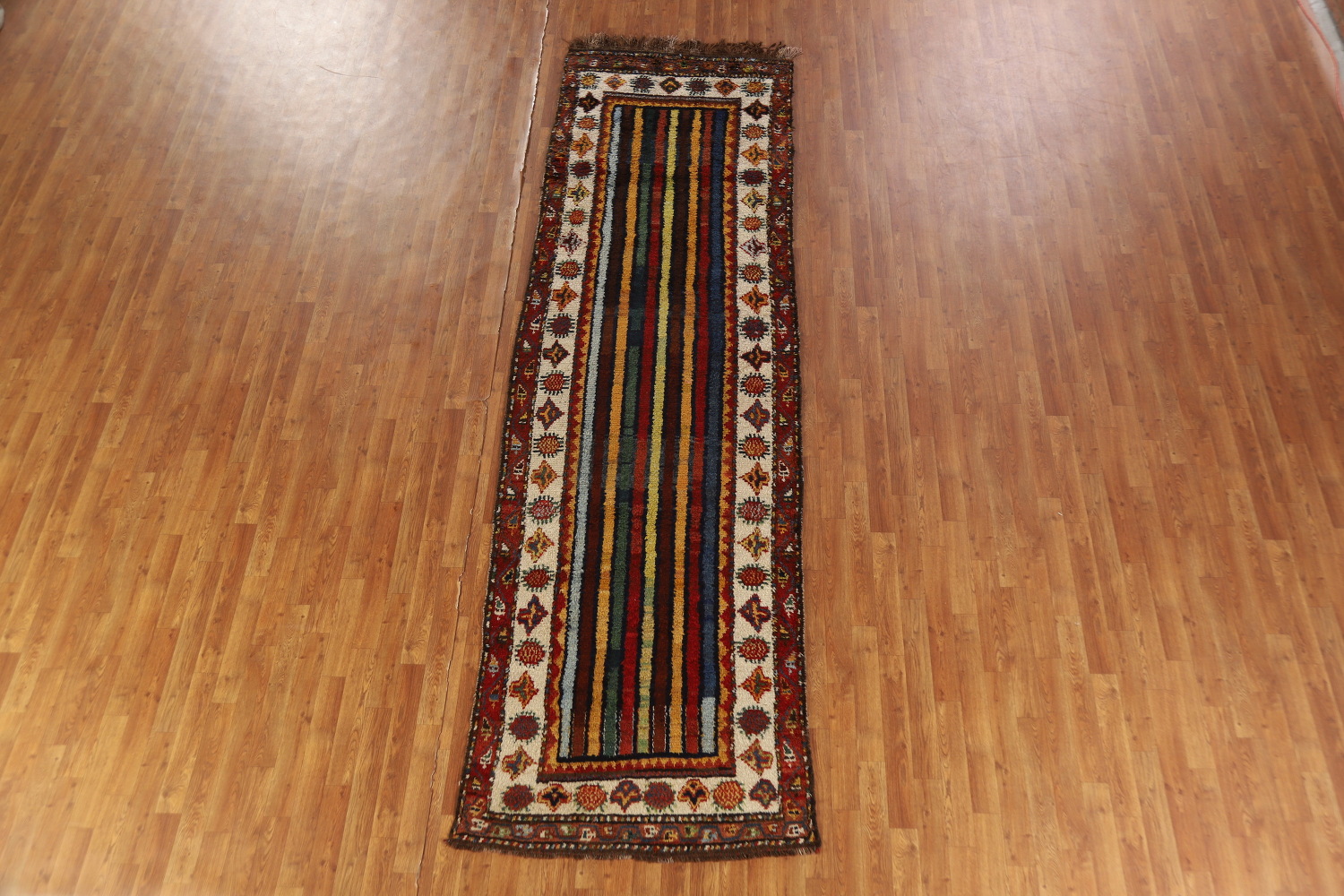 Vegetable Dye Gabbeh Persian Runner Rug 4x12