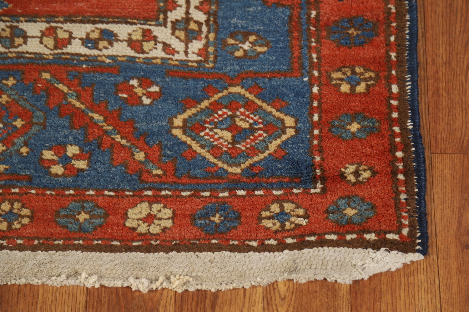 Vegetable Dye Antique Heriz Serapi Persian Runner Rug 3x13