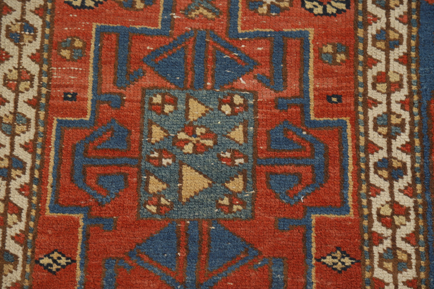 Vegetable Dye Antique Heriz Serapi Persian Runner Rug 3x13