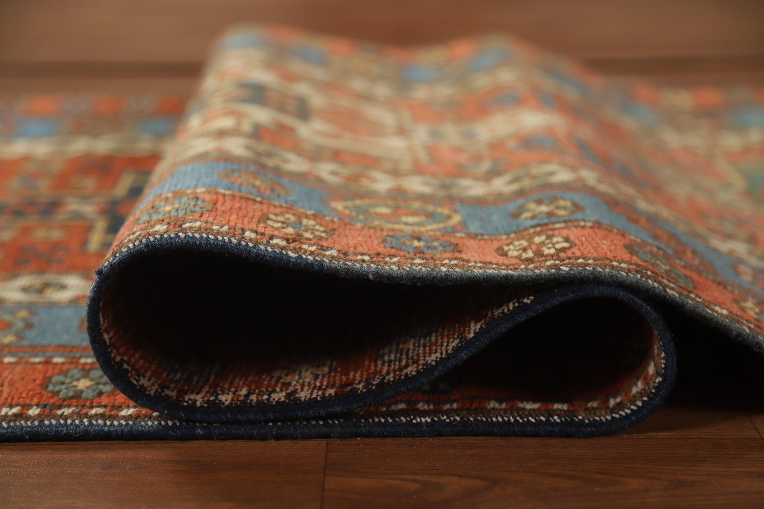Vegetable Dye Antique Heriz Serapi Persian Runner Rug 3x13