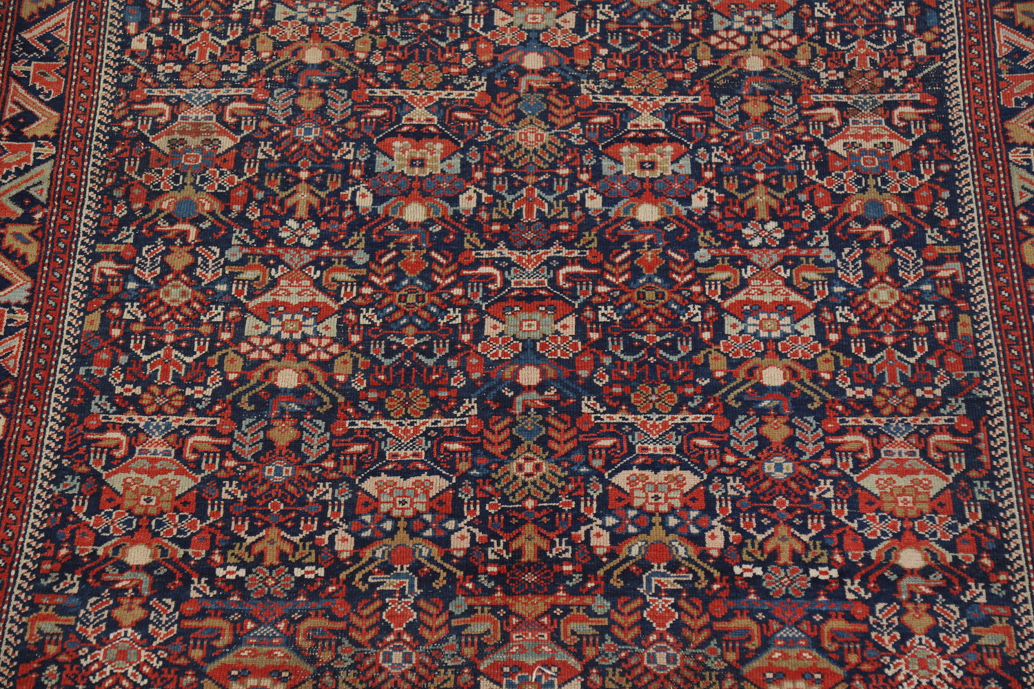 Pre-1900 Antique Vegetable Dye Malayer Persian Rug 4x6