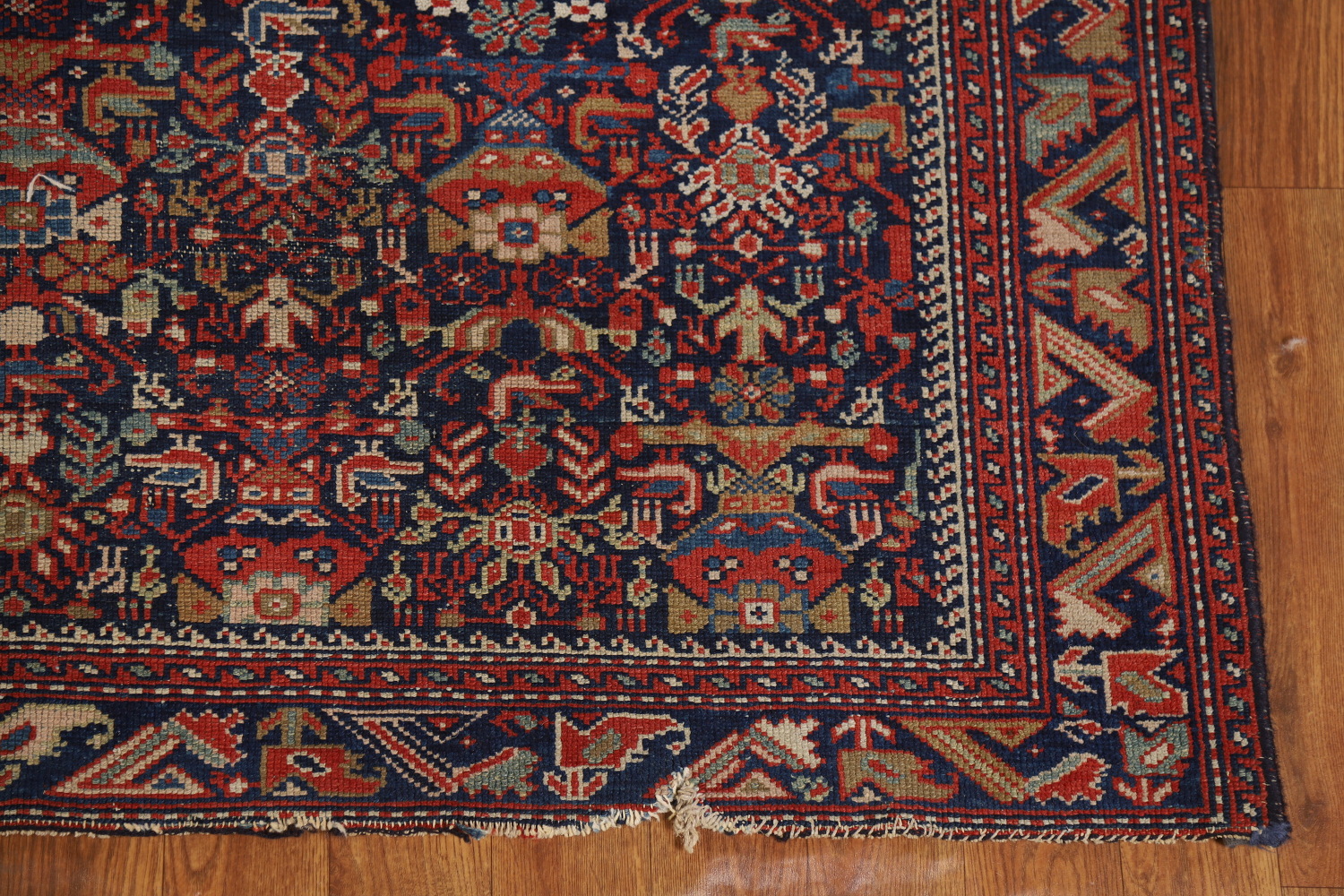 Pre-1900 Antique Vegetable Dye Malayer Persian Rug 4x6