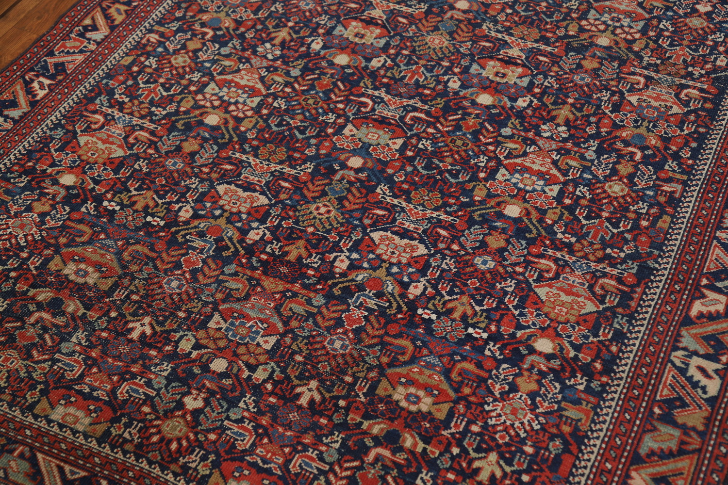 Pre-1900 Antique Vegetable Dye Malayer Persian Rug 4x6