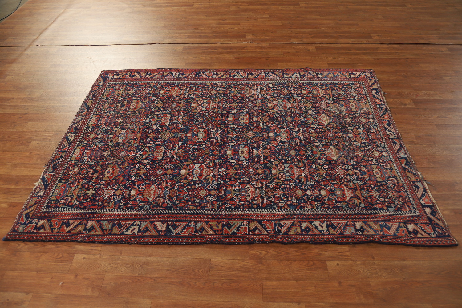 Pre-1900 Antique Vegetable Dye Malayer Persian Rug 4x6