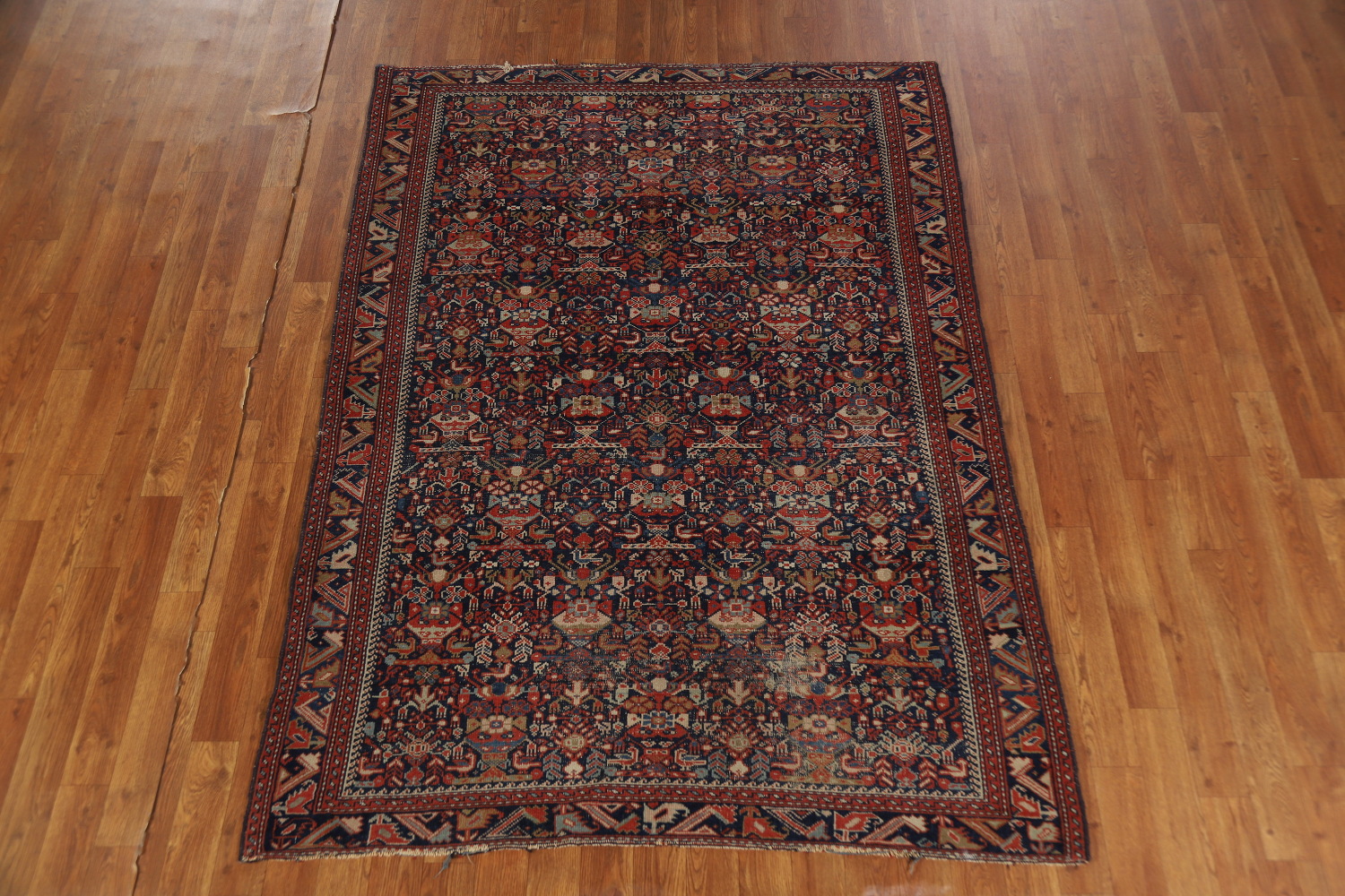 Pre-1900 Antique Vegetable Dye Malayer Persian Rug 4x6