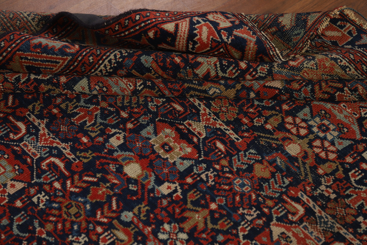 Pre-1900 Antique Vegetable Dye Malayer Persian Rug 4x6