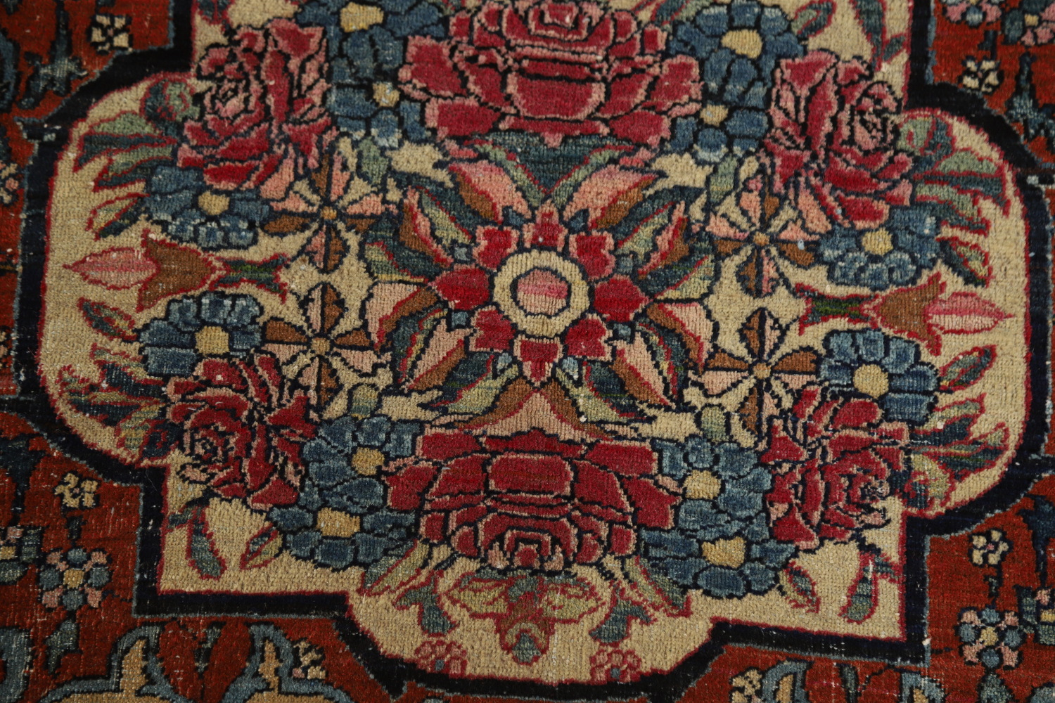 Pre-1900 Antique Vegetable Dye Isfahan Ahmad Persian Rug 4x7