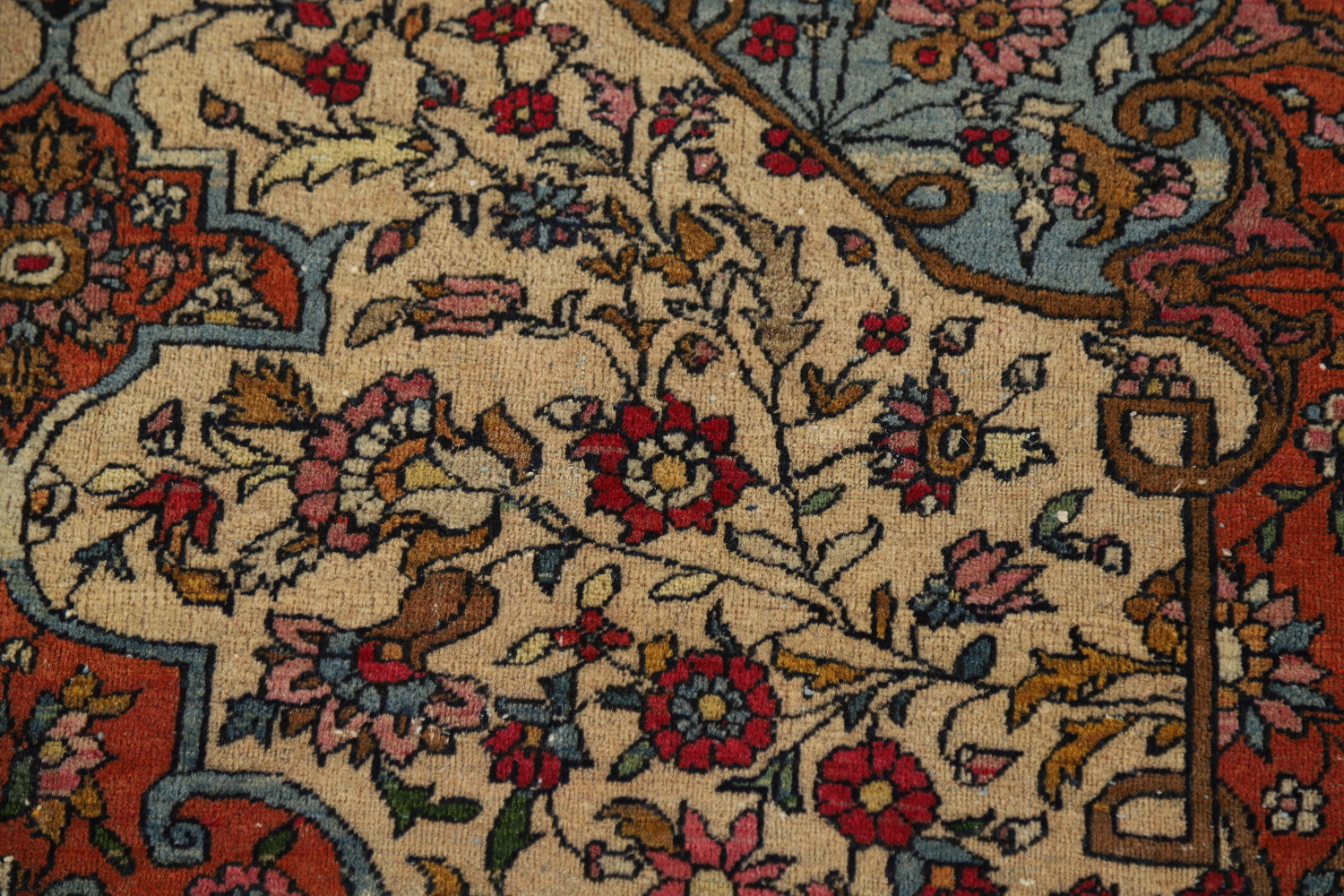 Pre-1900 Antique Vegetable Dye Isfahan Ahmad Persian Rug 4x7
