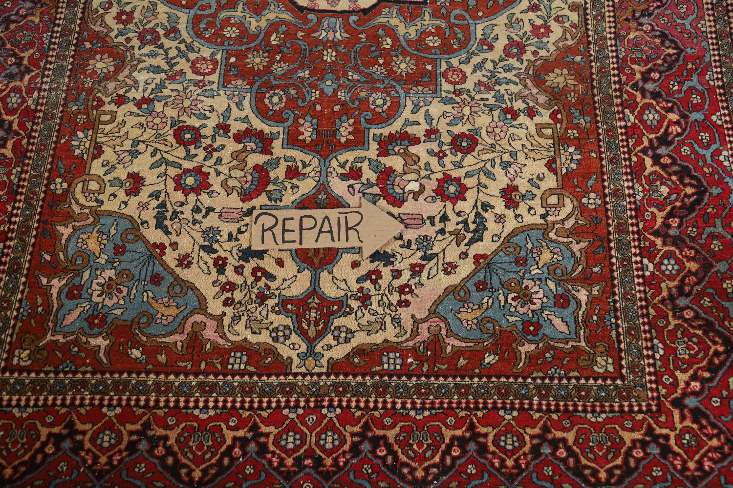 Pre-1900 Antique Vegetable Dye Isfahan Ahmad Persian Rug 4x7