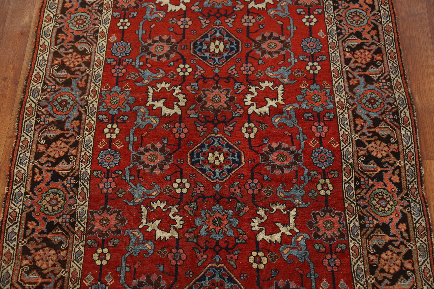 Vegetable Dye Wool Floral Heriz Serapi Persian Rug 4x7