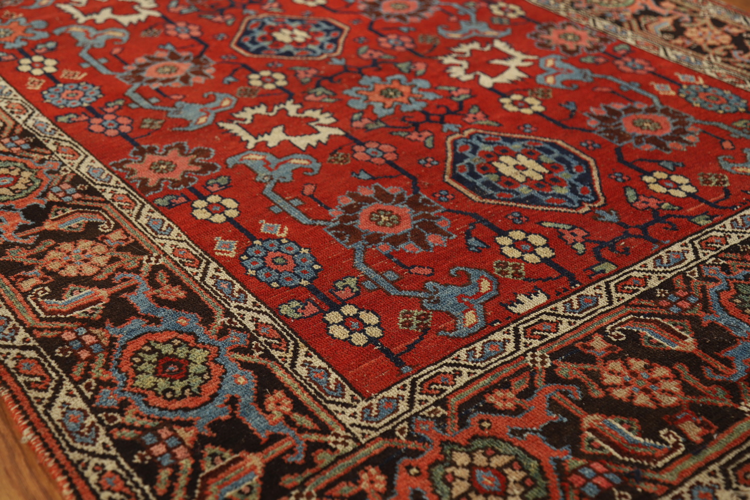 Vegetable Dye Wool Floral Heriz Serapi Persian Rug 4x7