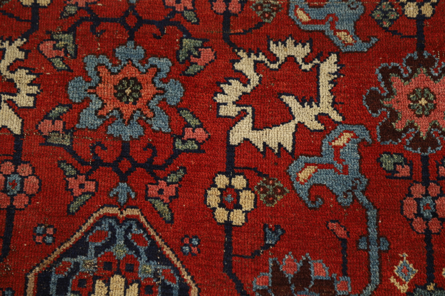 Vegetable Dye Wool Floral Heriz Serapi Persian Rug 4x7