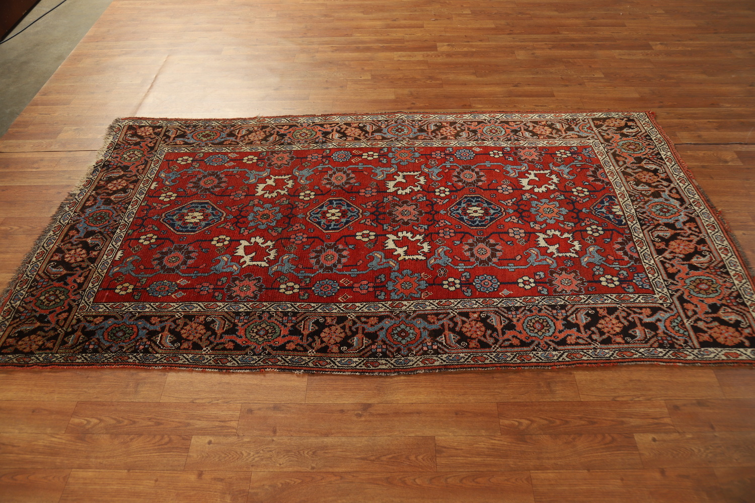 Vegetable Dye Wool Floral Heriz Serapi Persian Rug 4x7