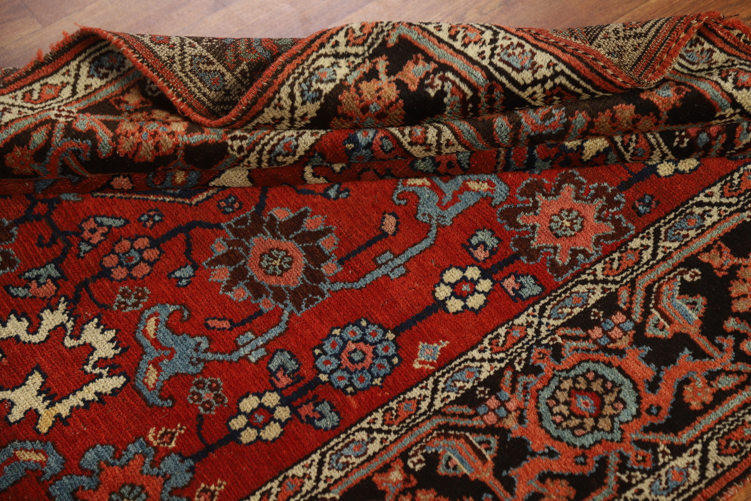 Vegetable Dye Wool Floral Heriz Serapi Persian Rug 4x7