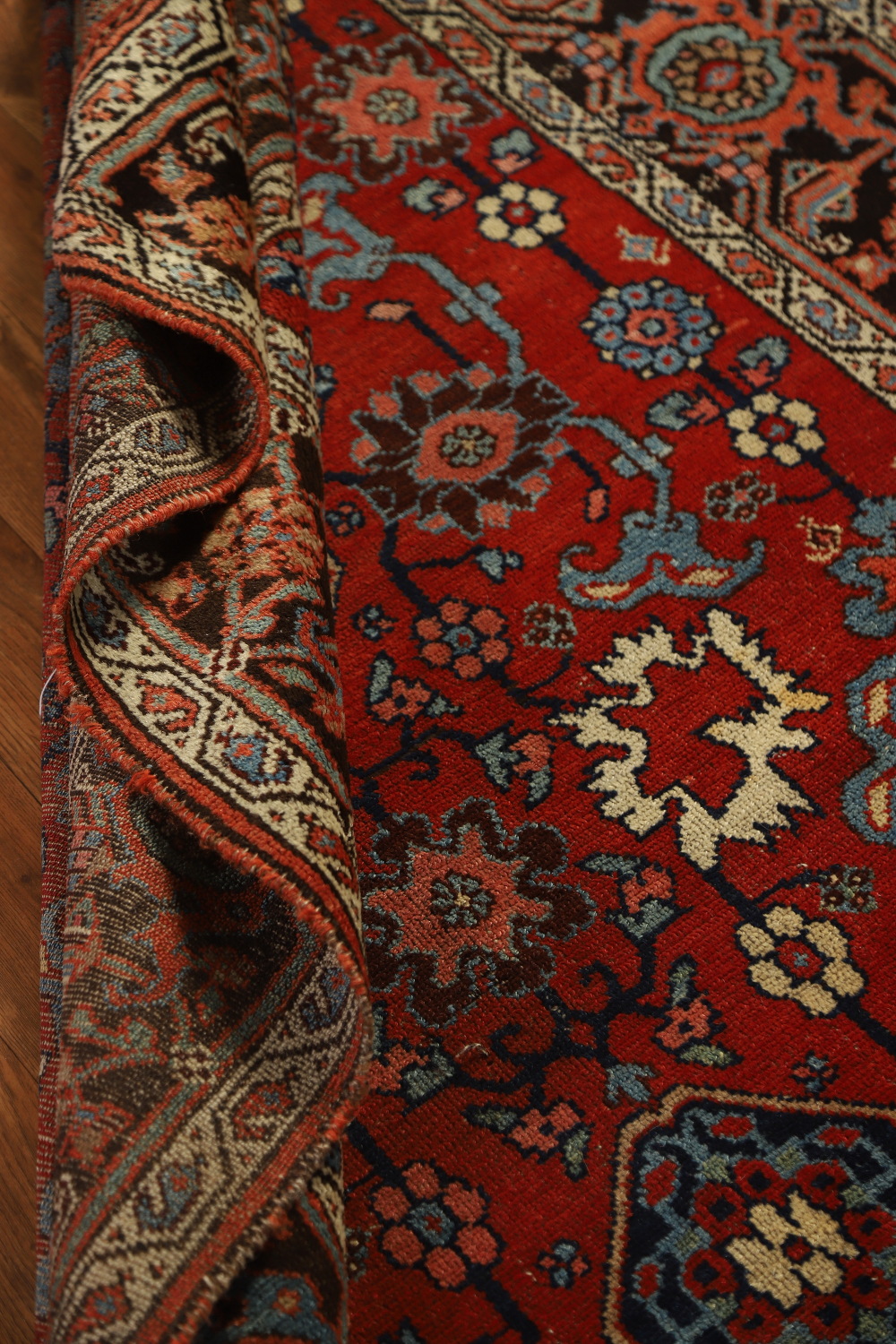 Vegetable Dye Wool Floral Heriz Serapi Persian Rug 4x7