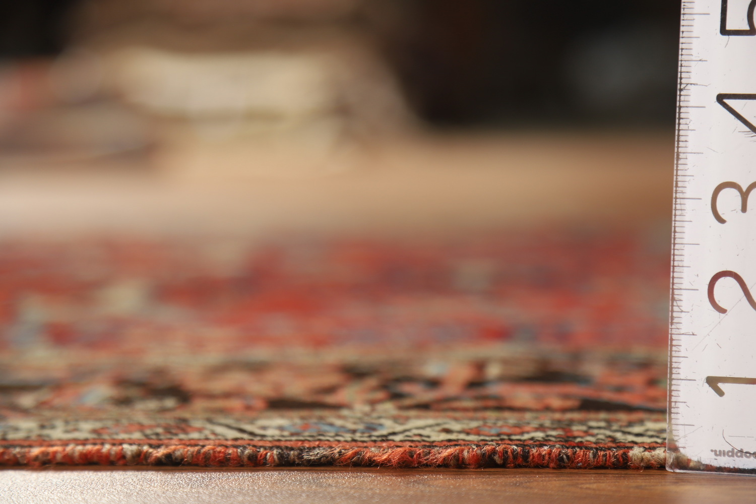 Vegetable Dye Wool Floral Heriz Serapi Persian Rug 4x7