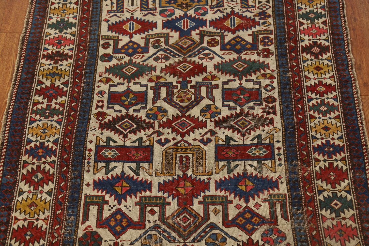 Pre-1900 Antique Vegetable Dye Kazak Oriental Rug 3x5