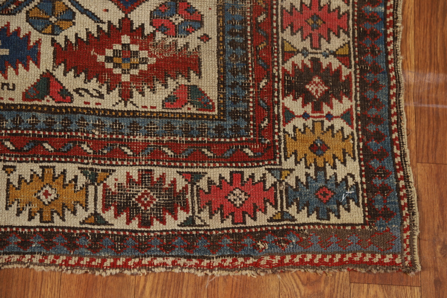 Pre-1900 Antique Vegetable Dye Kazak Oriental Rug 3x5