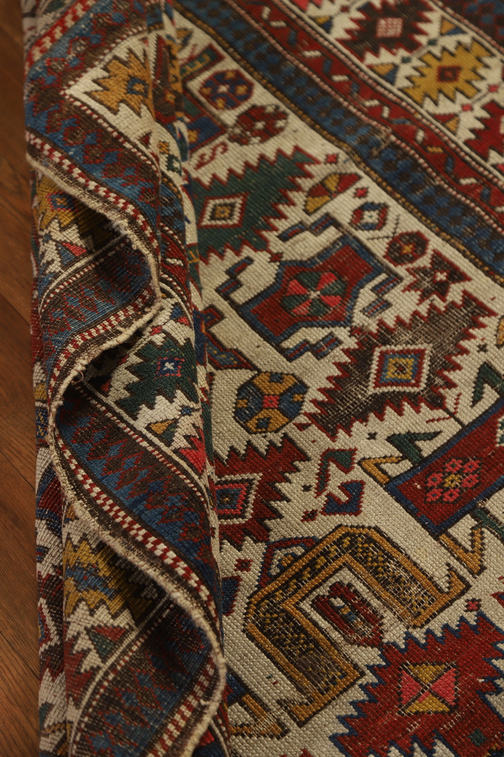 Pre-1900 Antique Vegetable Dye Kazak Oriental Rug 3x5