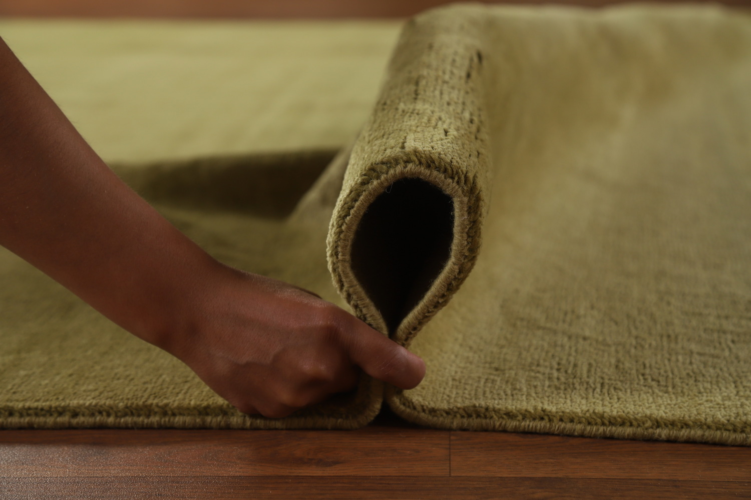 Vegetable Dye Green Gabbeh Persian Area Rug 9x12
