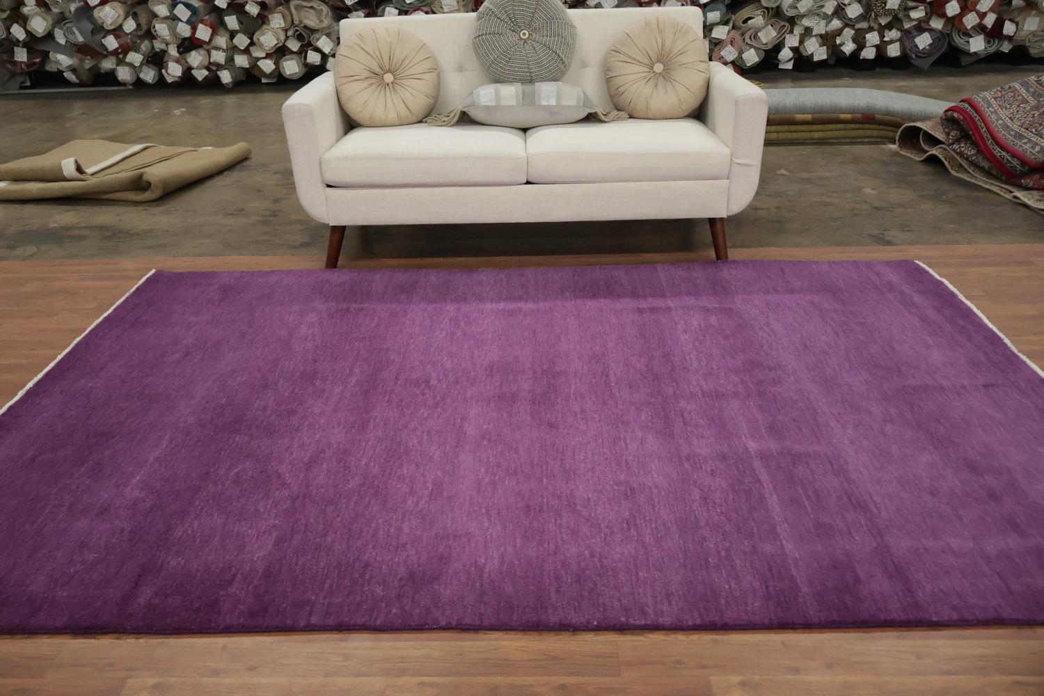 Vegetable Dye Purple Gabbeh Persian Area Rug 6x9