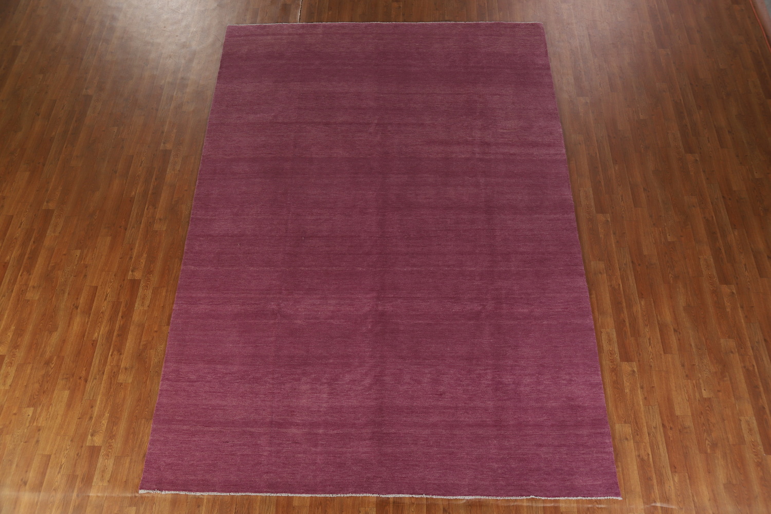 Vegetable Dye Purple Gabbeh Persian Area Rug 8x11