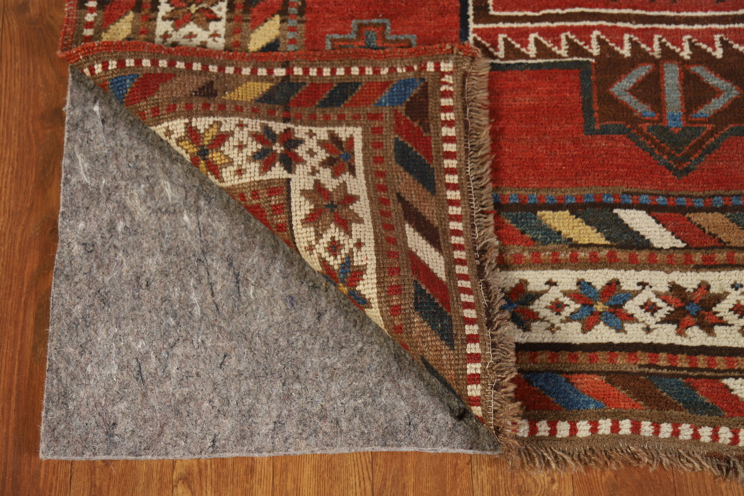 Pre-1900 Antique Kazak Vegetable Dye Runner Rug 4x13