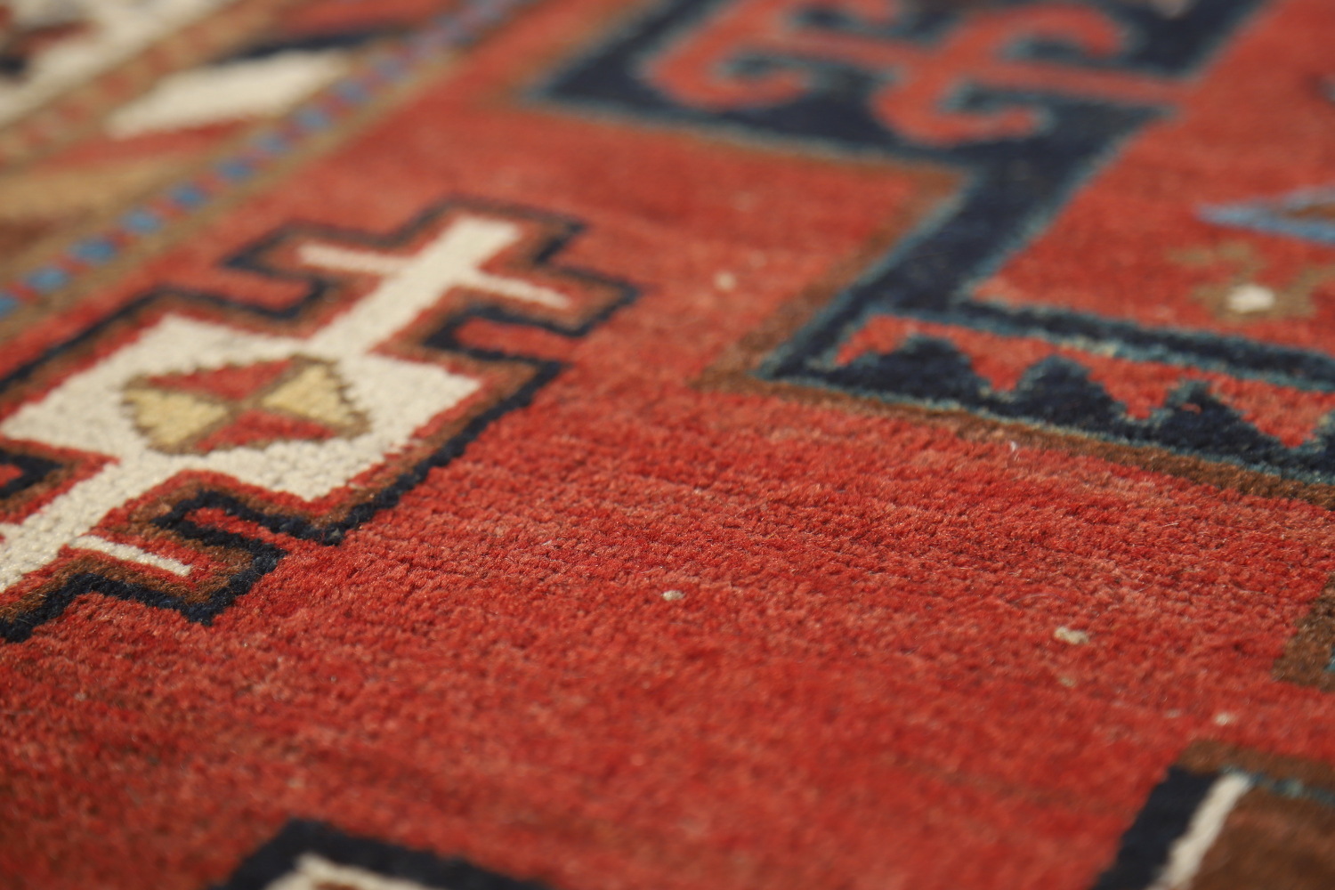 Pre-1900 Antique Kazak Vegetable Dye Runner Rug 4x13
