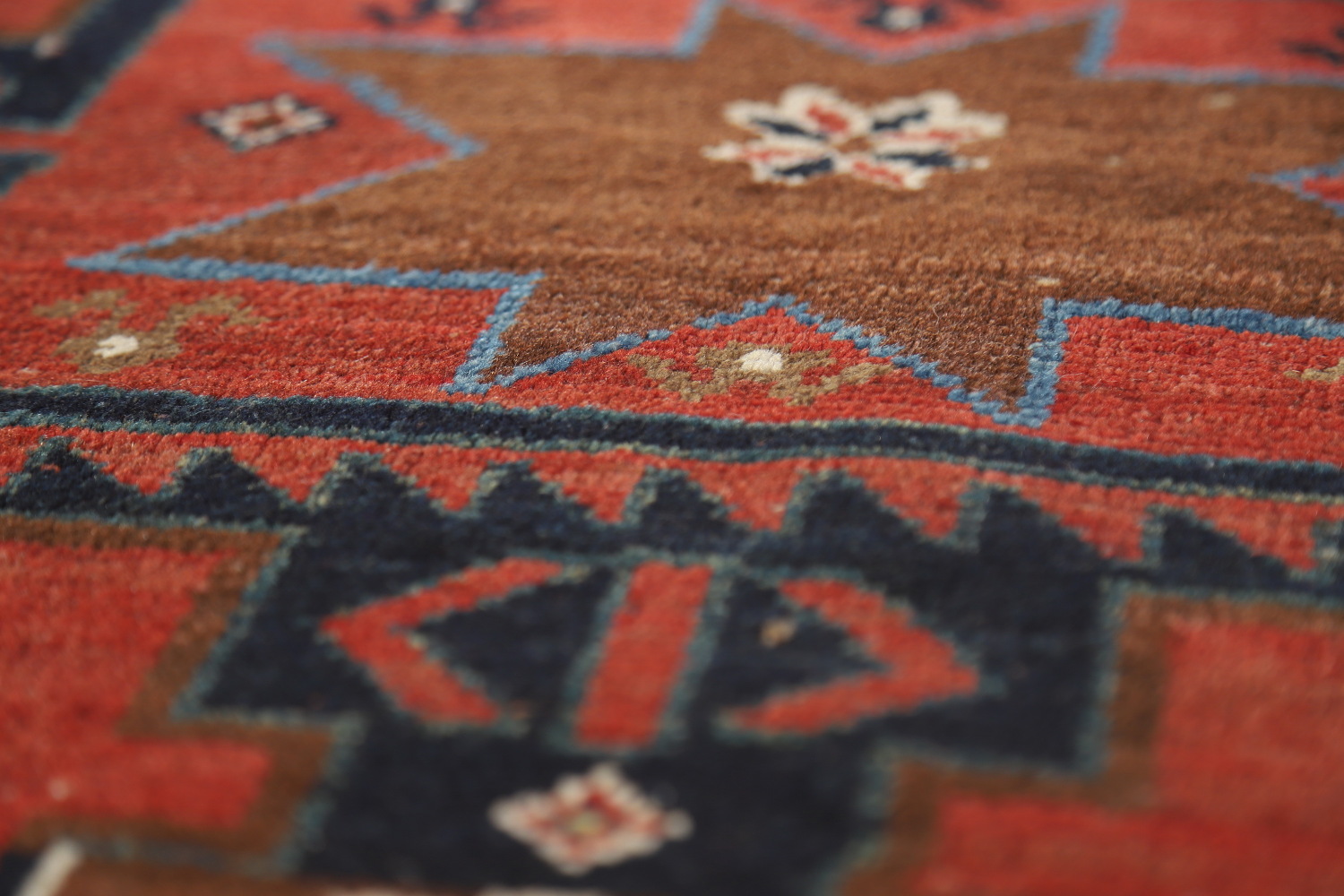 Pre-1900 Antique Kazak Vegetable Dye Runner Rug 4x13