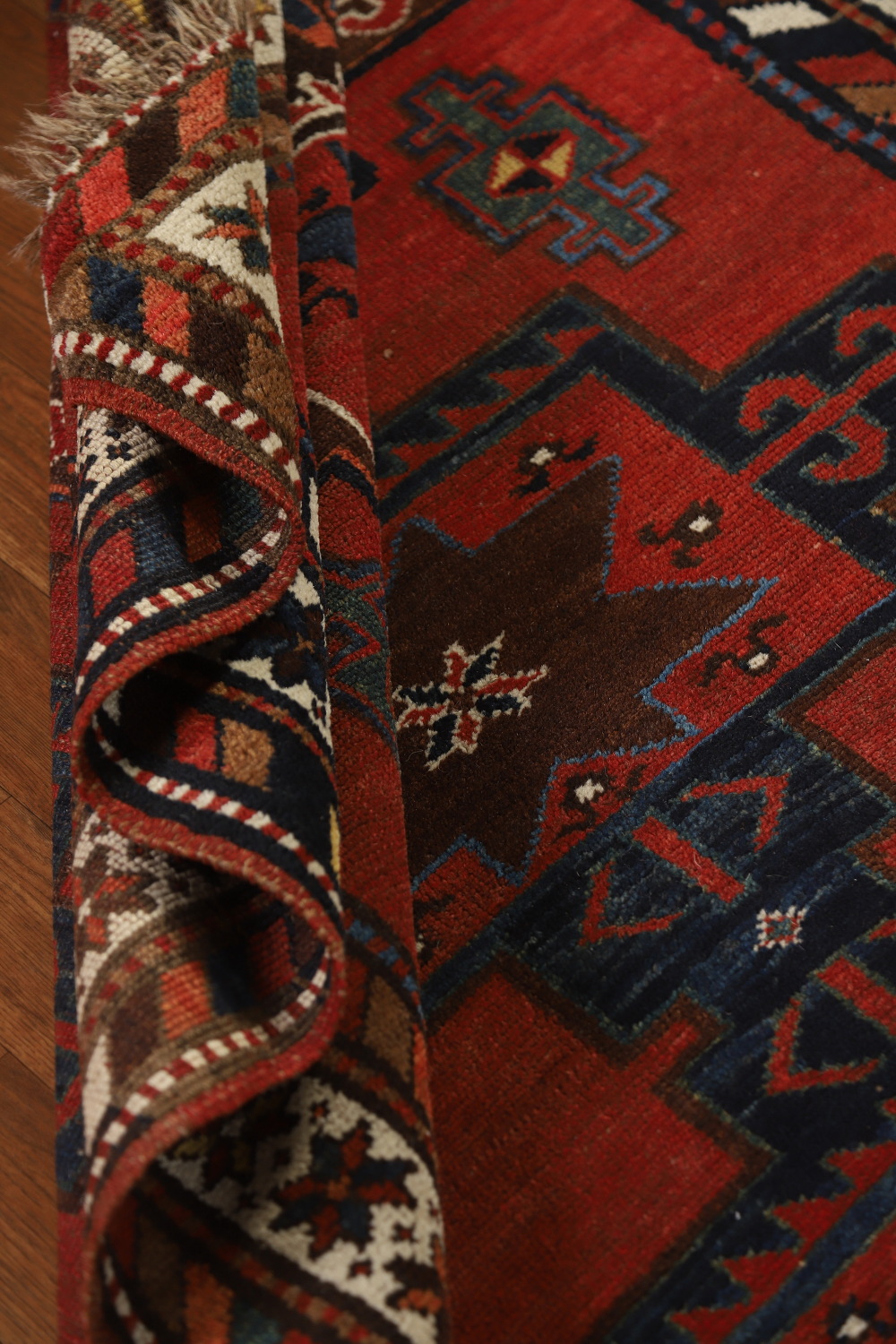 Pre-1900 Antique Kazak Vegetable Dye Runner Rug 4x13