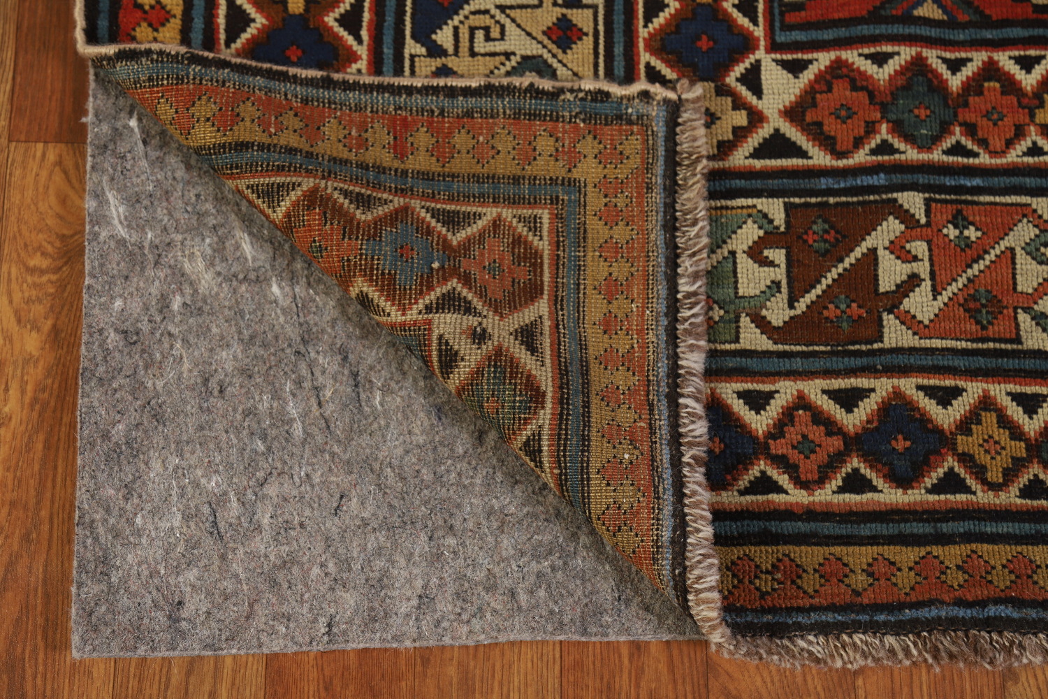 Pre-1900 Antique Wool Handmade Kazak Vegetable Dye Rug 4x8