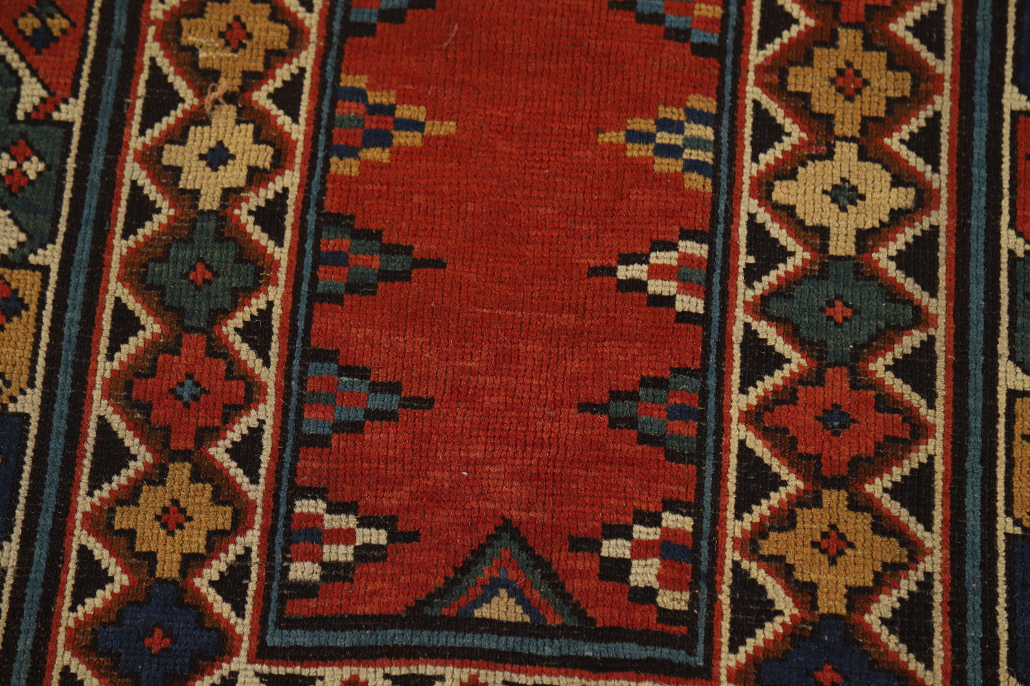 Pre-1900 Antique Wool Handmade Kazak Vegetable Dye Rug 4x8