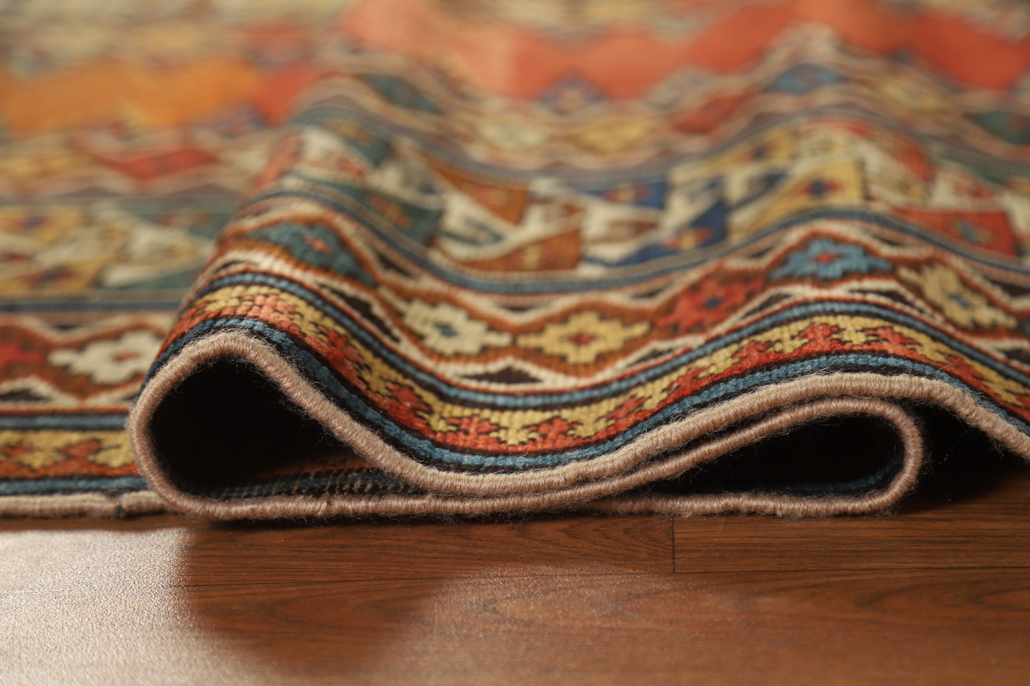 Pre-1900 Antique Wool Handmade Kazak Vegetable Dye Rug 4x8