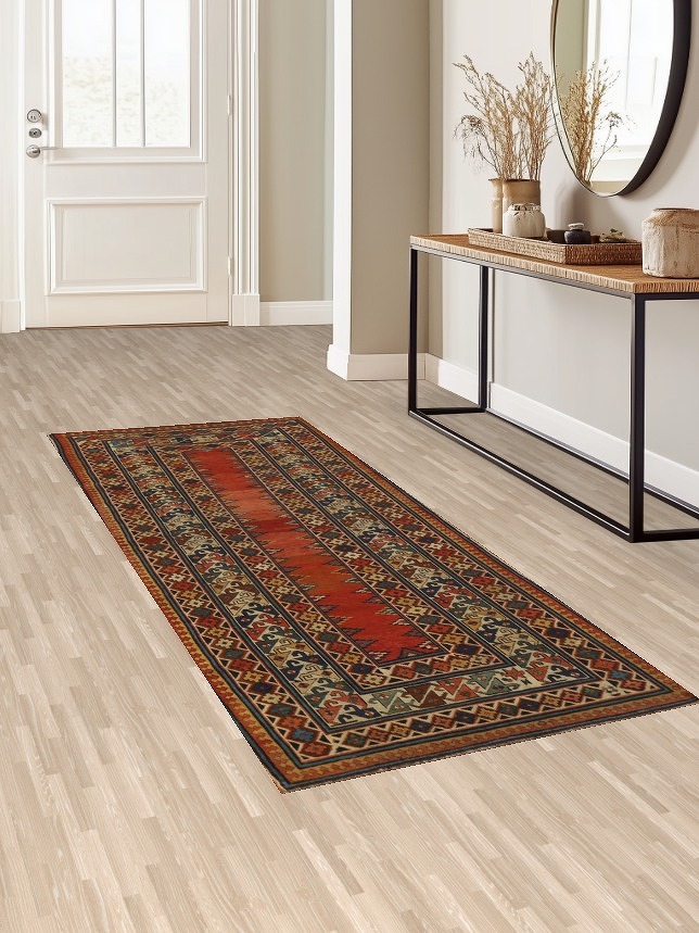 Pre-1900 Antique Wool Handmade Kazak Vegetable Dye Rug 4x8