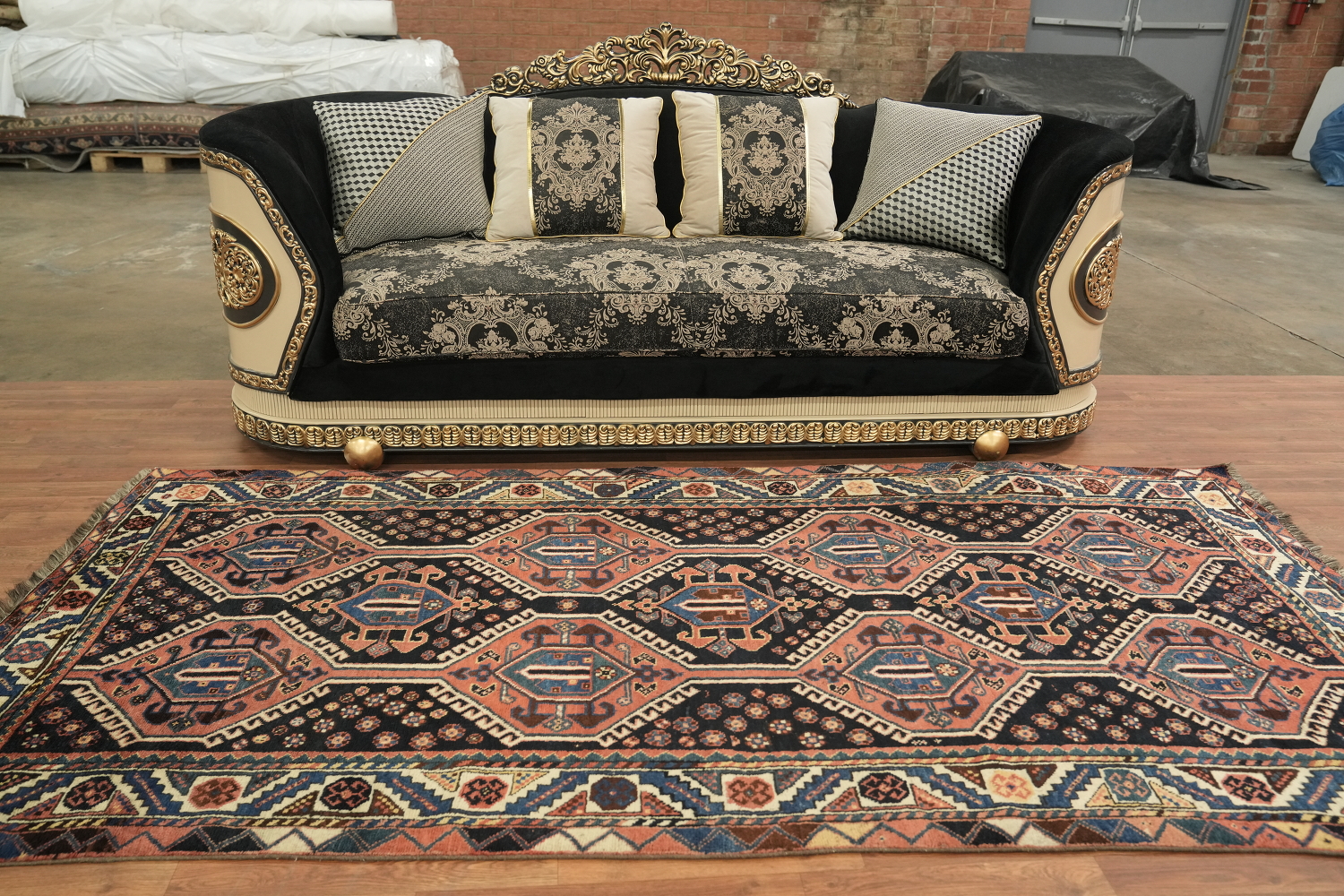 Vegetable Dye Wool Qashqai Persian Runner Rug 4x9