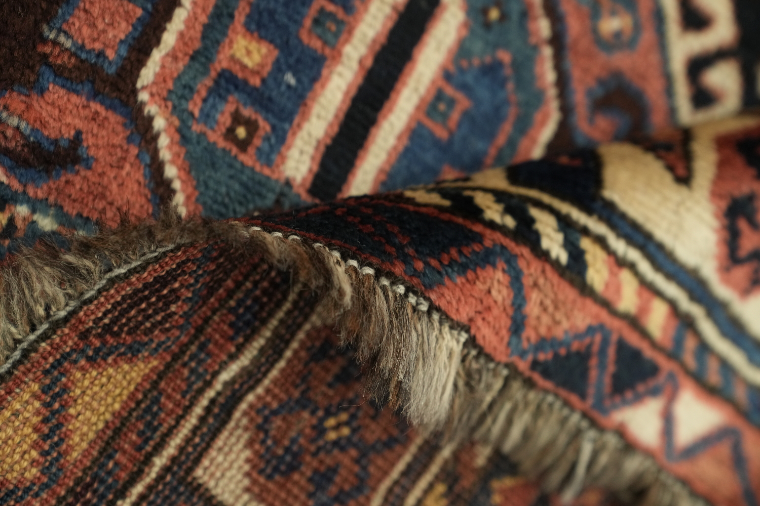 Vegetable Dye Wool Qashqai Persian Runner Rug 4x9