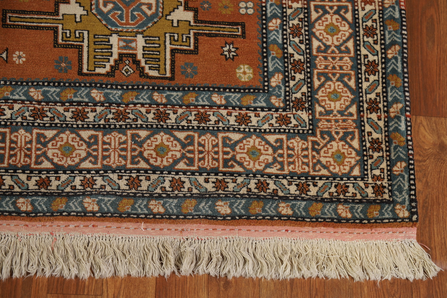 Orange Wool Vegetable Dye Sumak Persian Rug 5x7