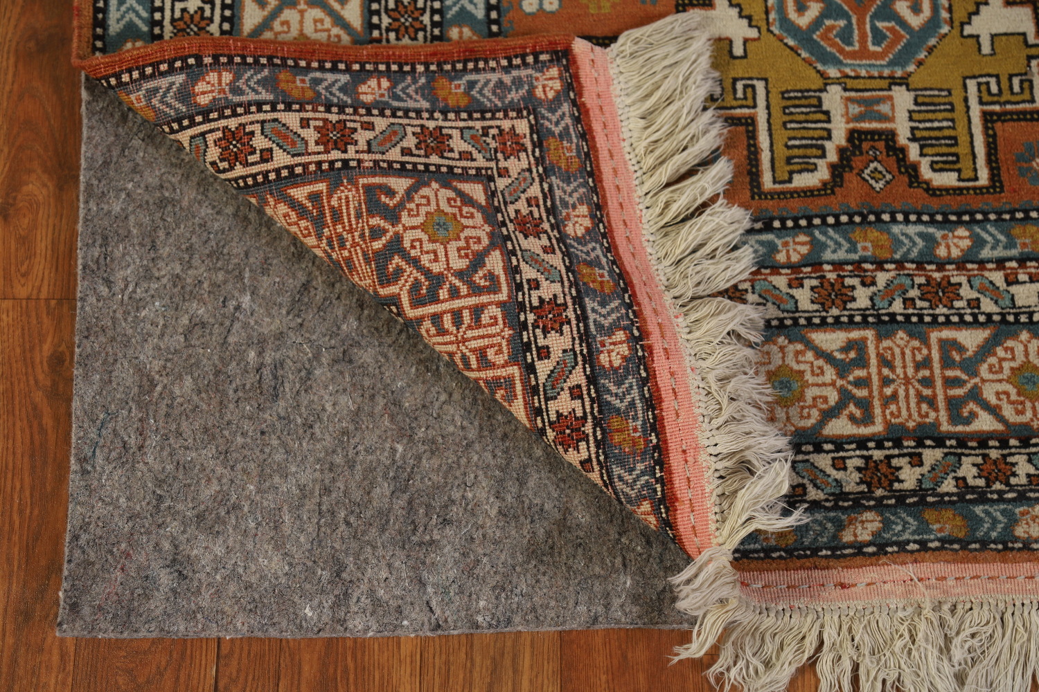 Orange Wool Vegetable Dye Sumak Persian Rug 5x7