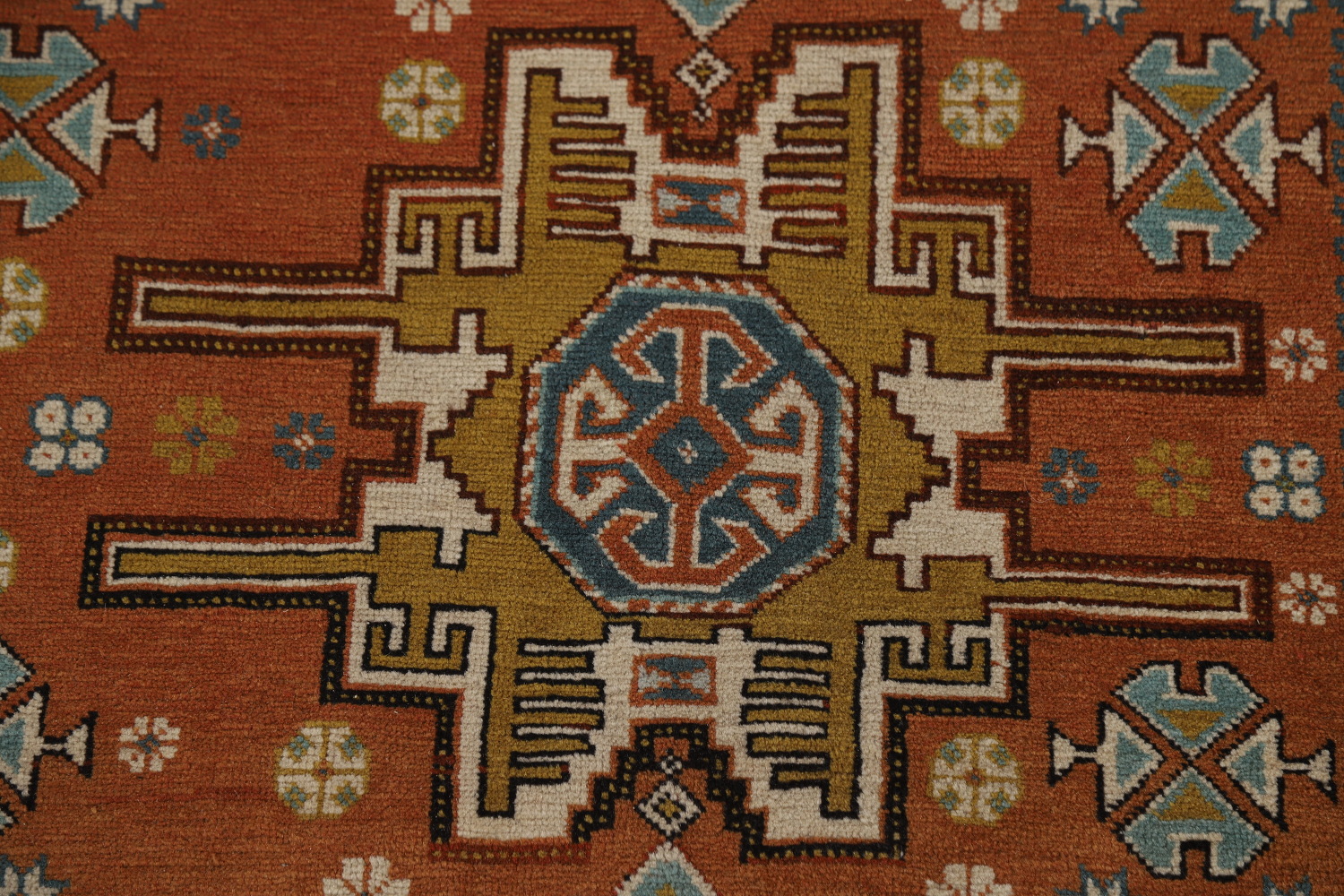 Orange Wool Vegetable Dye Sumak Persian Rug 5x7