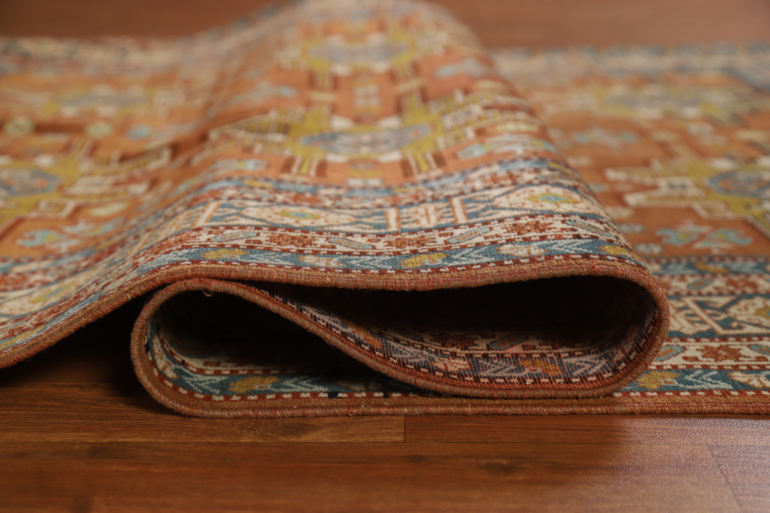 Orange Wool Vegetable Dye Sumak Persian Rug 5x7