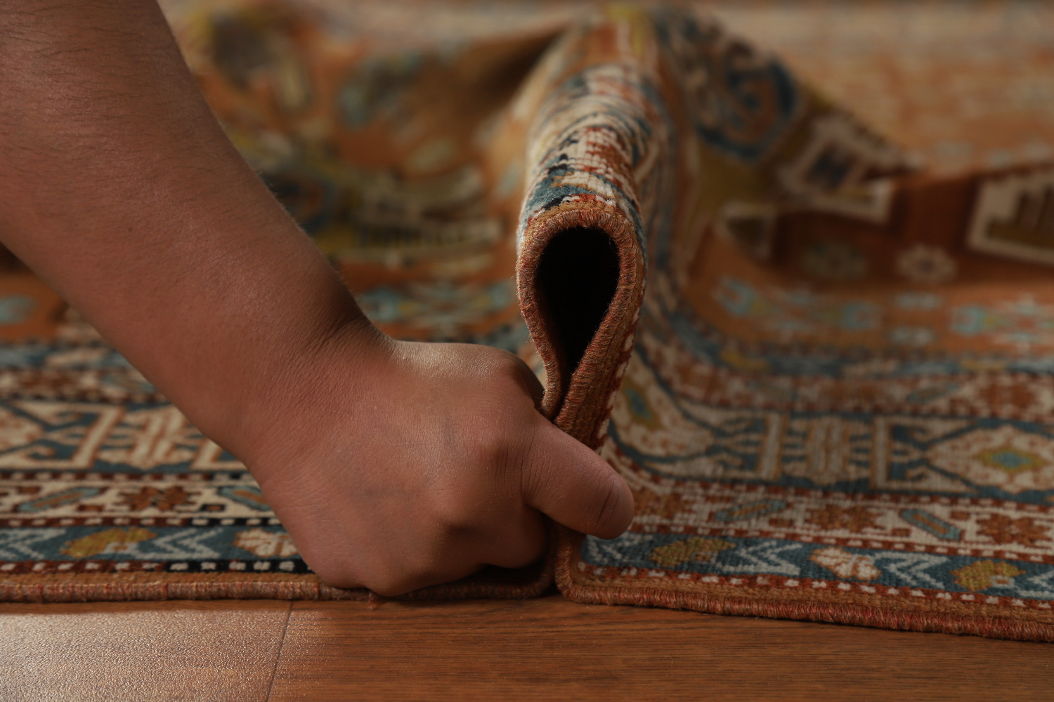 Orange Wool Vegetable Dye Sumak Persian Rug 5x7