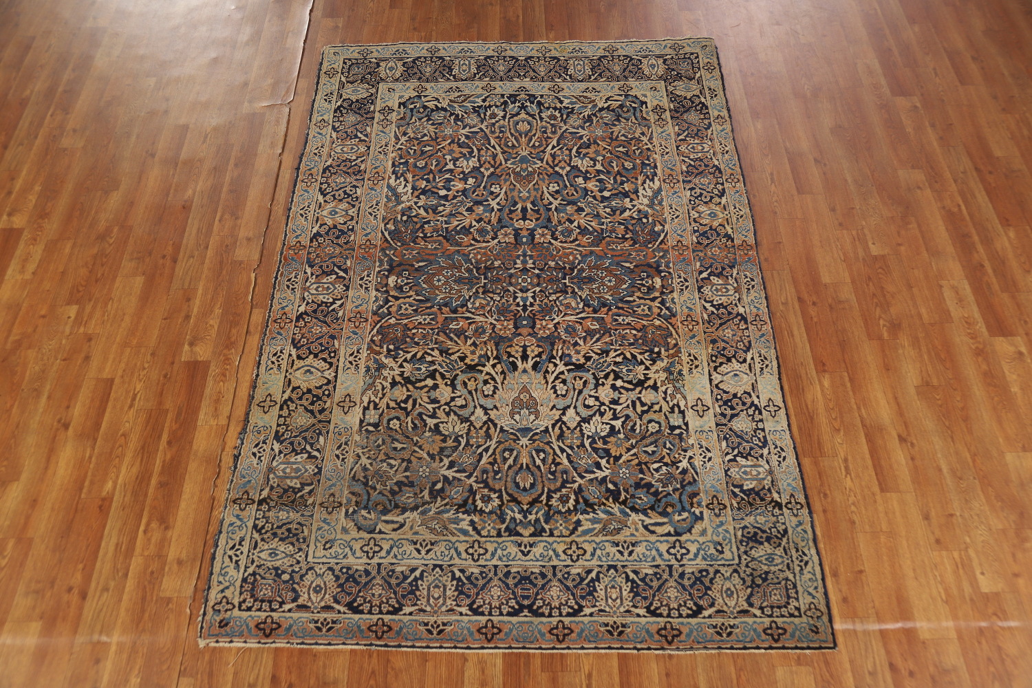 Pre-1900 Antique Vegetable Dye Kerman Ravar Persian Rug 5x7
